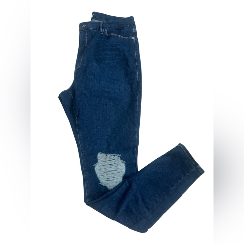 Good American Always Fit Dark Wash Distressed Skinny Jeggings - Size 20-26